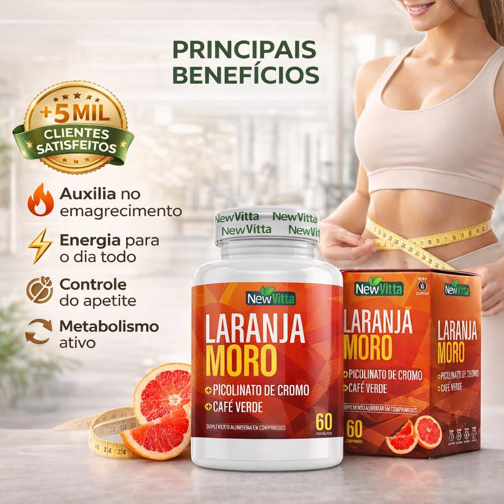 Laranja Moro com Café Verde e Picolinato de Cromo Emagrecedor Termogênico Premium Original Natural