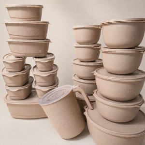 21 Potes Plásticos Multiuso com Tampa para Mantimentos, Alimentos e Marmitas