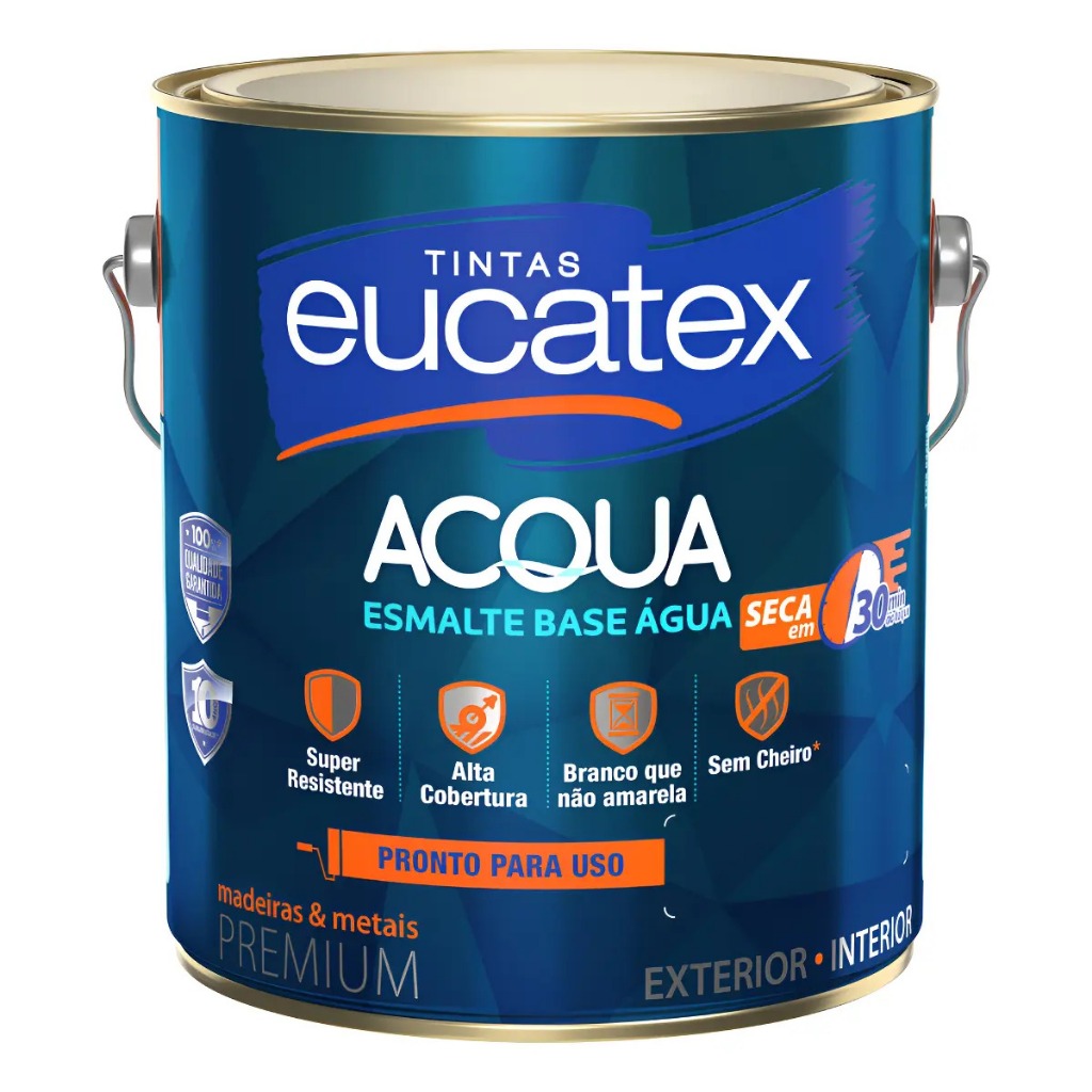 Tinta Esmalte Base De Água 3,6l Ferro E Madeira Eucatex