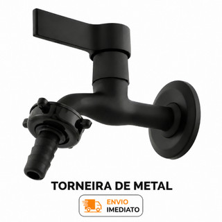 Torneira De Jardim E Tanque Lavanderia Metal Maquina De Lavar Preta De Parede