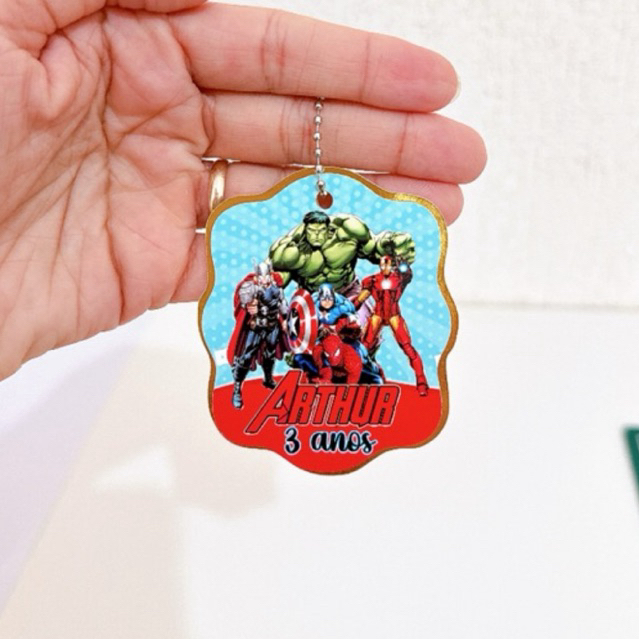 Tag Apliques Personalizados 3D para Lembrancinha | Vingadores | Etiqueta Festa Infantil | Qualquer Tema