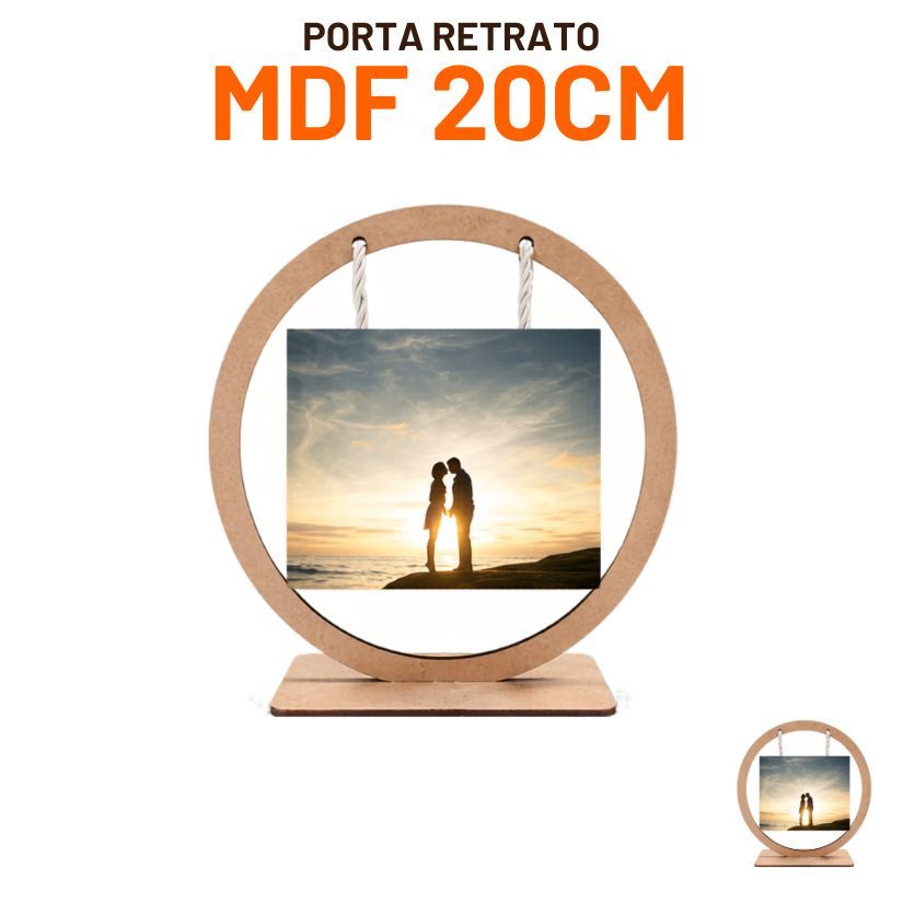 Kit Porta Retrato MDF Cru 20cm | Lembrancinha Personalizada Casamento Aniversário Decoração