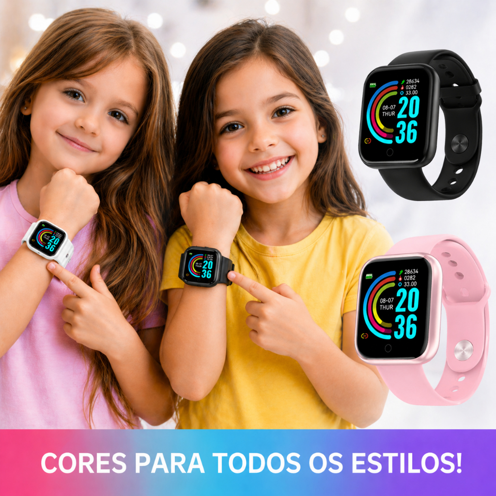 Smartwatch Para Criança relógio de pulso infantil  feminino Bracelet Smart  Colocar foto com tela