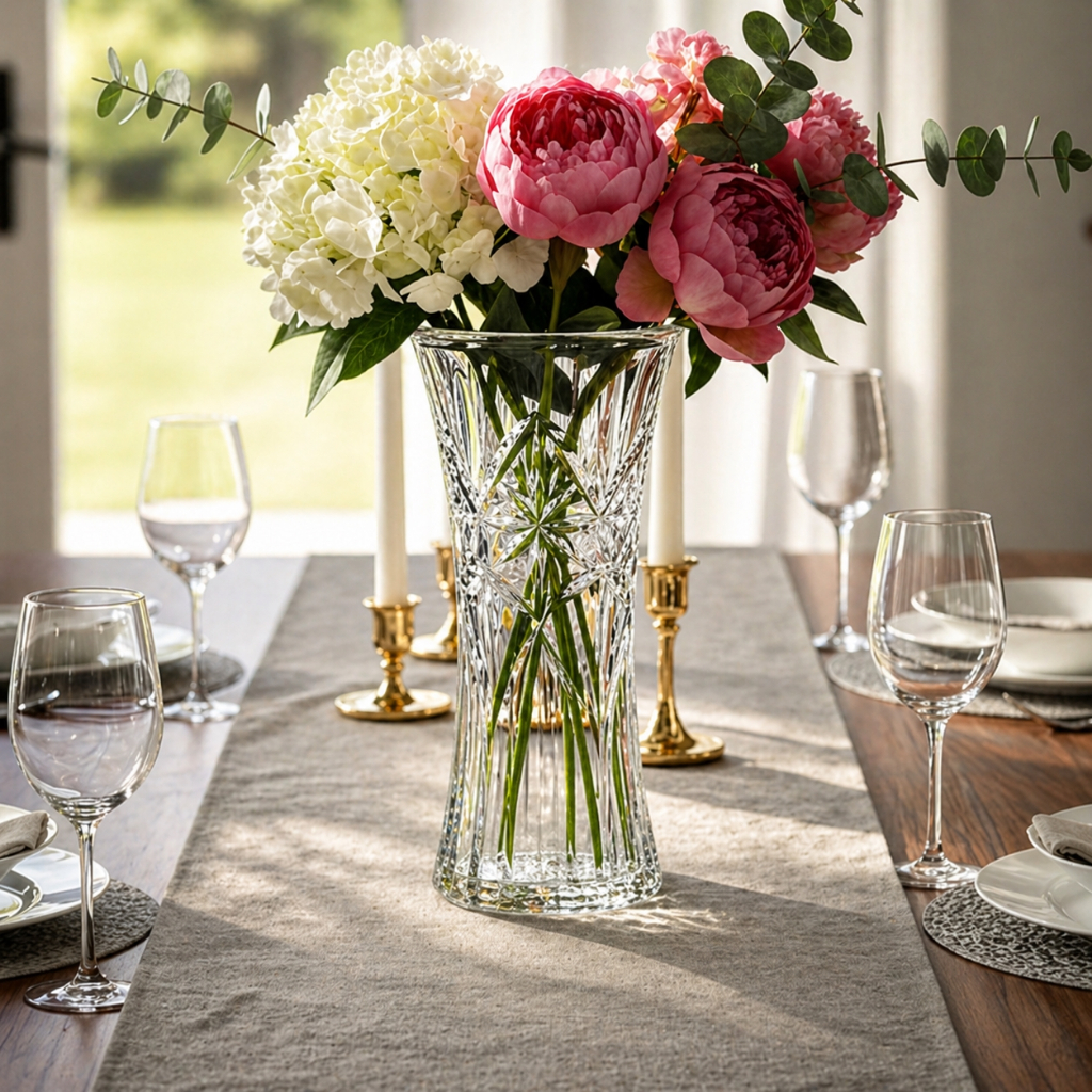 Vaso Vidro Decorativo Plantas Flores  Mesa Festa com  Design Elegante Versátil