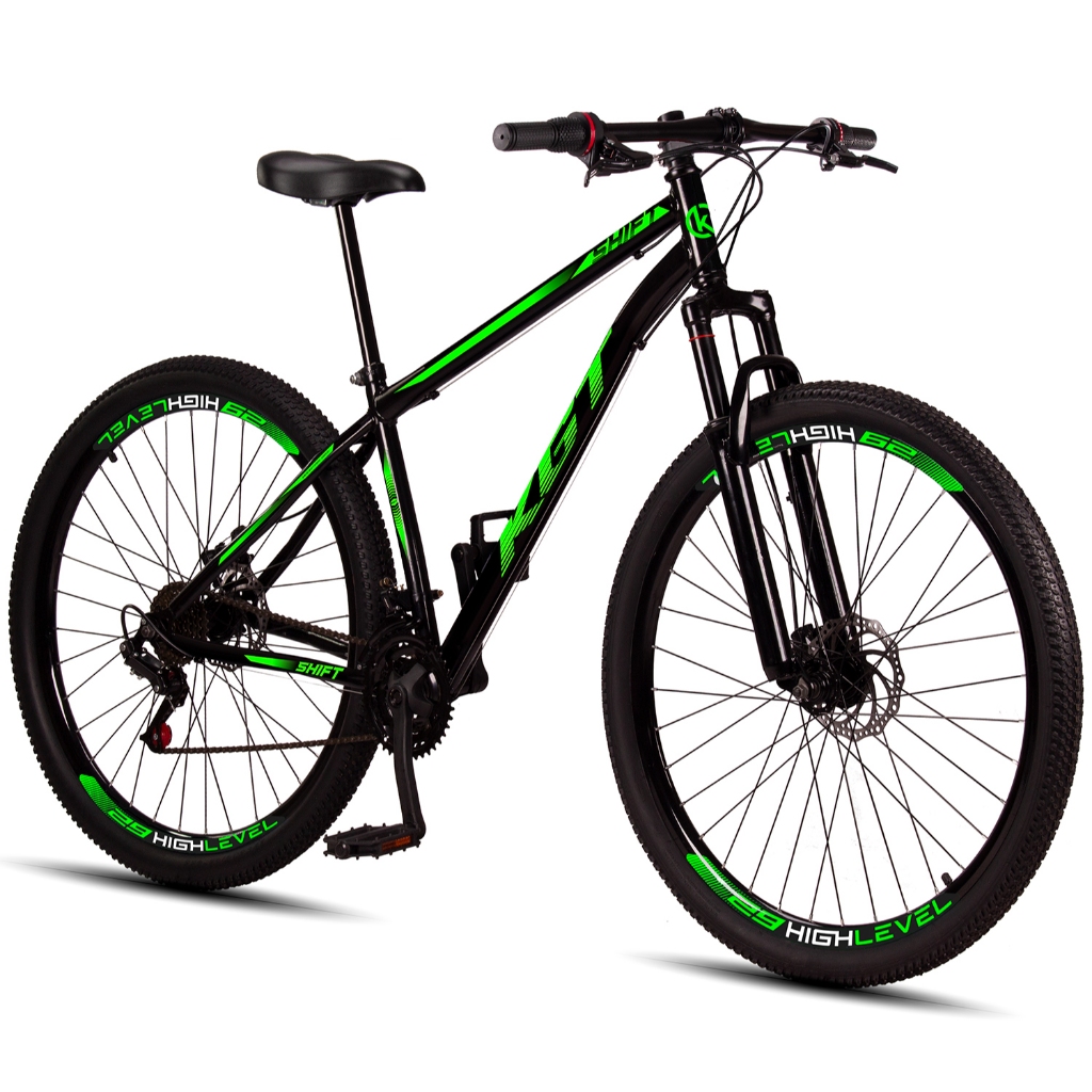Bicicleta Aro 29 KGT Shift Aço Carbono Freios a Disco Suspensão 21 Marchas