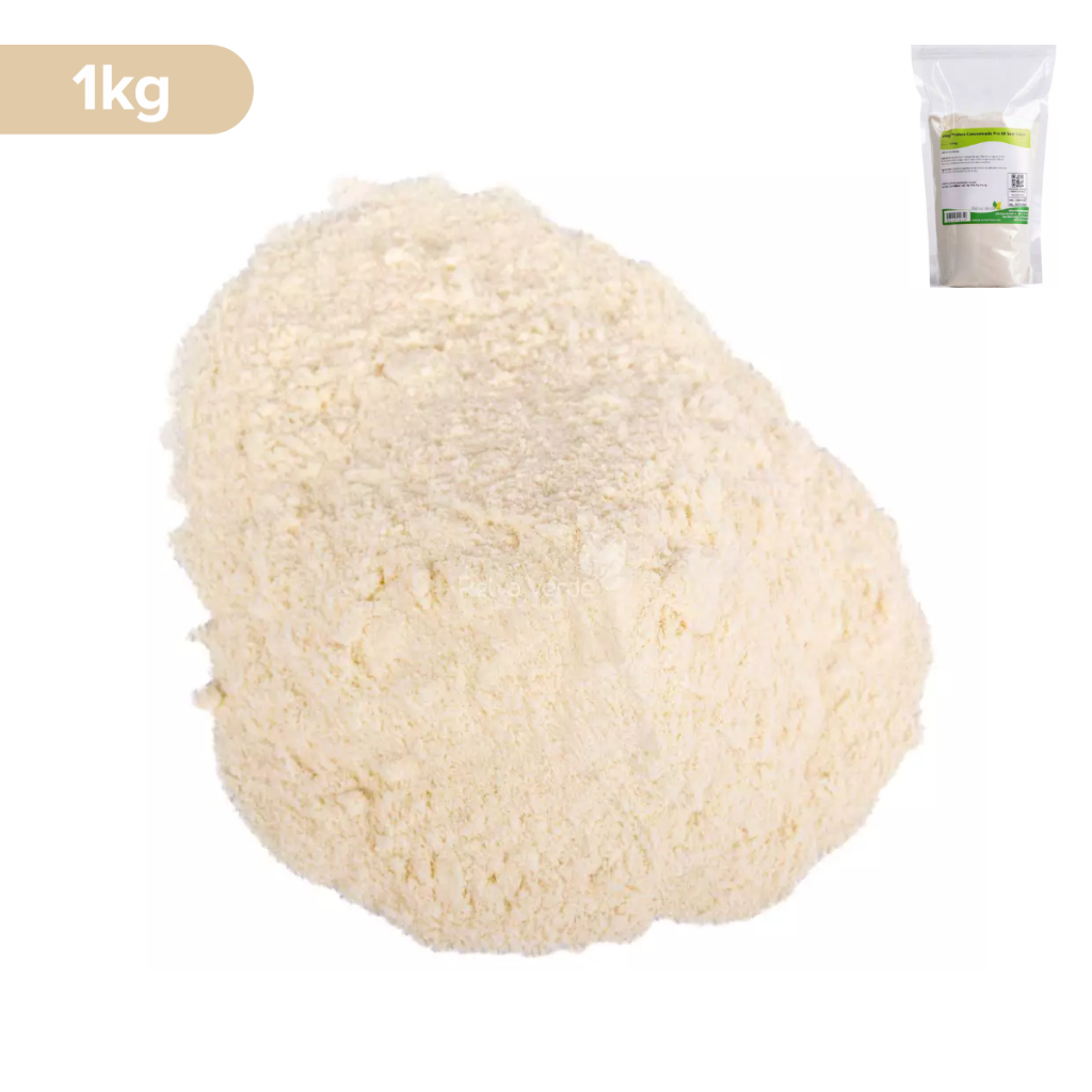 Whey Protein Pro 80 Concentrado Relva Verde 1kg Sem Sabor para Shakes Vitaminas e Receitas Culinárias
