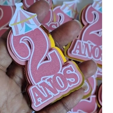 Kit apliques numeral personalizado circo menina/Circo aquarela/Número 3D/Lembrancinha infantil/Fazemos qualquer tema
