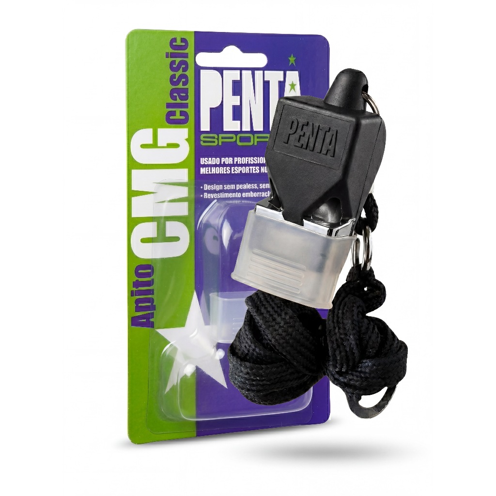 Apito FOX 40 preto Profissional Penta Sports Esportivo esporte para Arbitro Juiz de futebol Sinalizador Sonoro