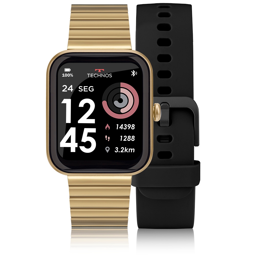 Smartwatch Technos Connect MAX Dourado e Preto - TMAXAH/C7D