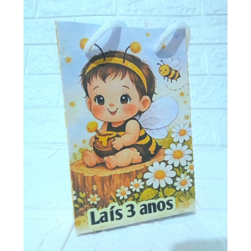 Sacolinha Surpresa Personalizada Lembrancinha Abelhinha PEGUE E MONTE