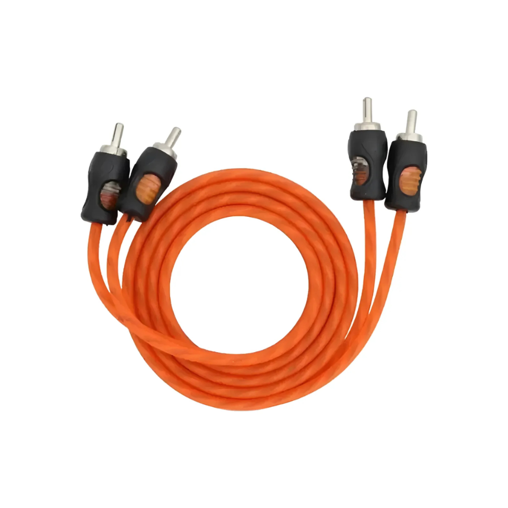 Cabo Rca Kx3 1m Blindado Flexível Laranja 100% Cobre Som AAutomotivo