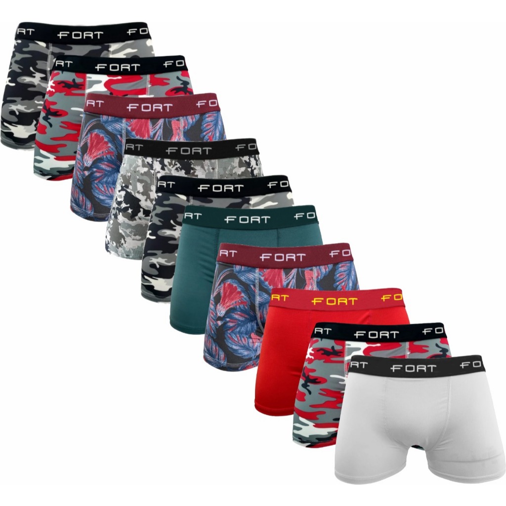 KIT COM 15 CUECAS BOXER INFANTIL DE MICROFIBRA ESTAMPADA MENINO