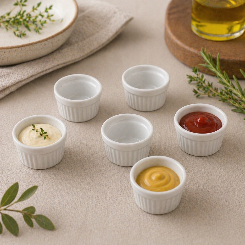 Kit 24 Ramekins 40 ml Porcelana Branco Molheira Pequena Novo