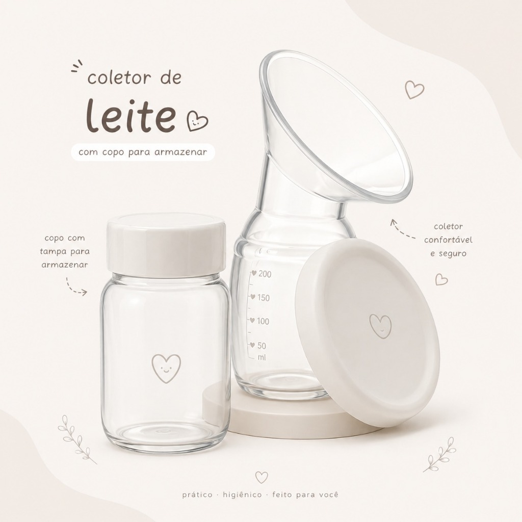 Copo Extrator Coletor de Leite Materno Silicone
