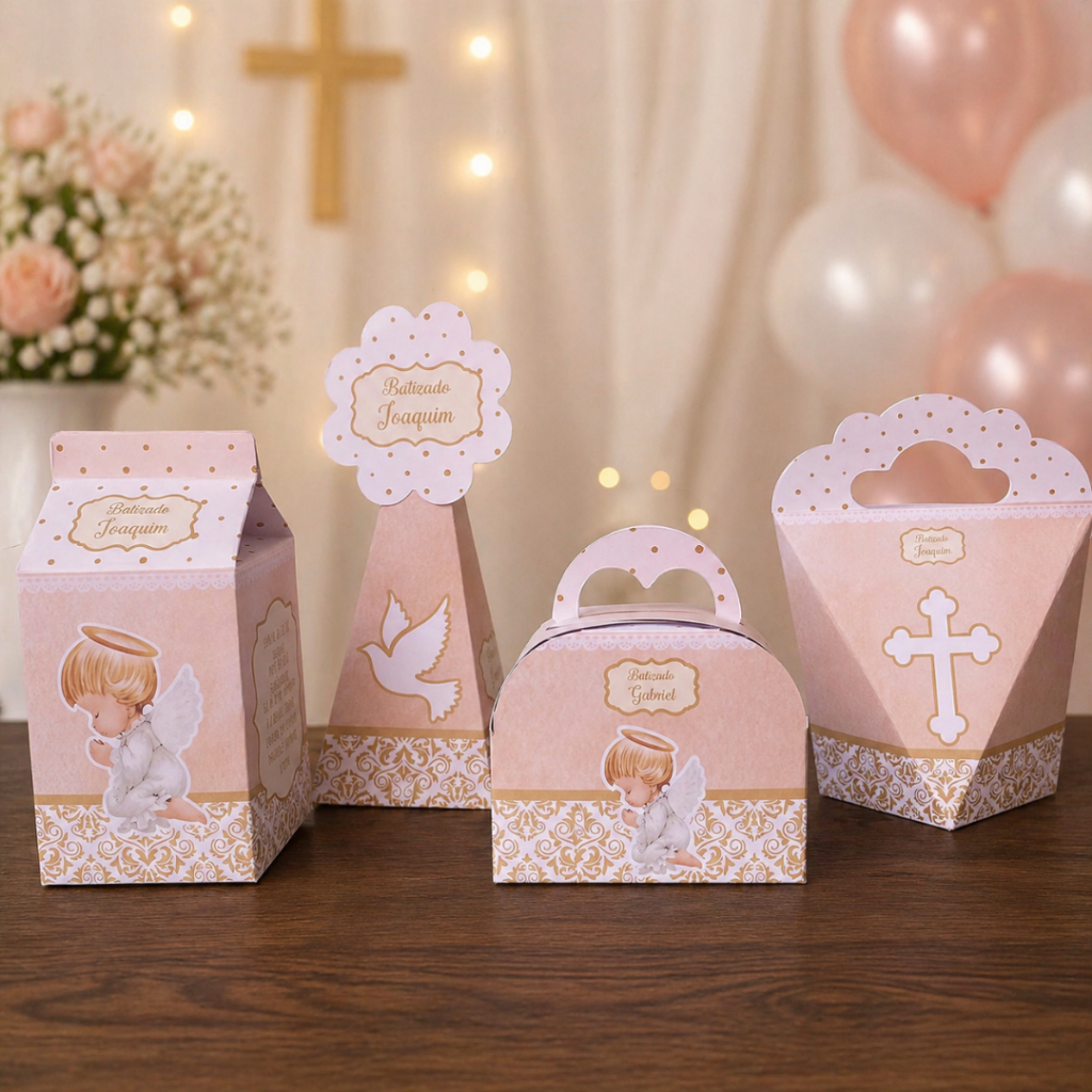 Kit Festa Batizado/Lembrancinhas Personalizadas/Caixinhas Decoradas Batizado/Festa Infantil