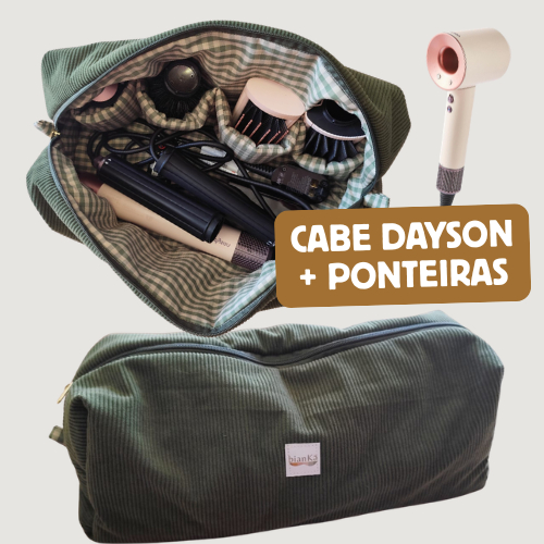 Necessaire para  secador e modelador de cabelo 4 em 1 com Bolso Interno | Estojo Acolchoado