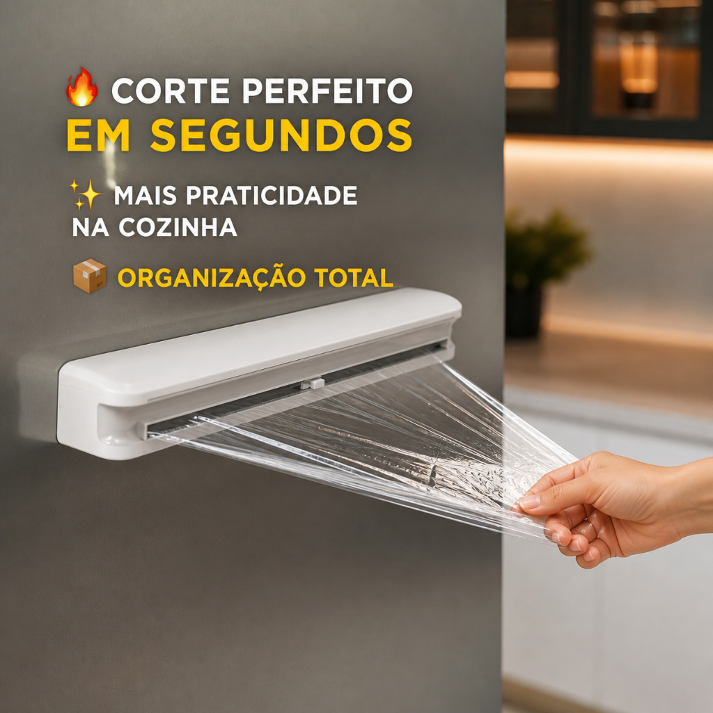 Suporte Dispenser Cortador para Plástico Filme