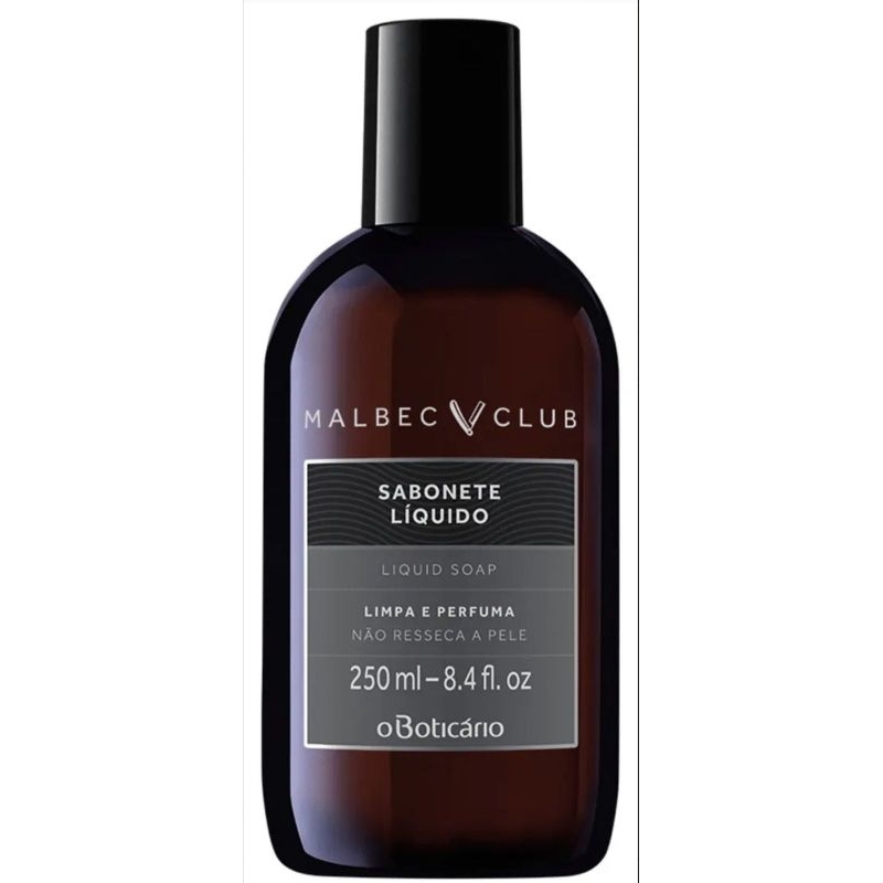 Sabonete Líquido 250ml Malbec Club Oboticário(Embalagem Antiga, VAL:09/28)