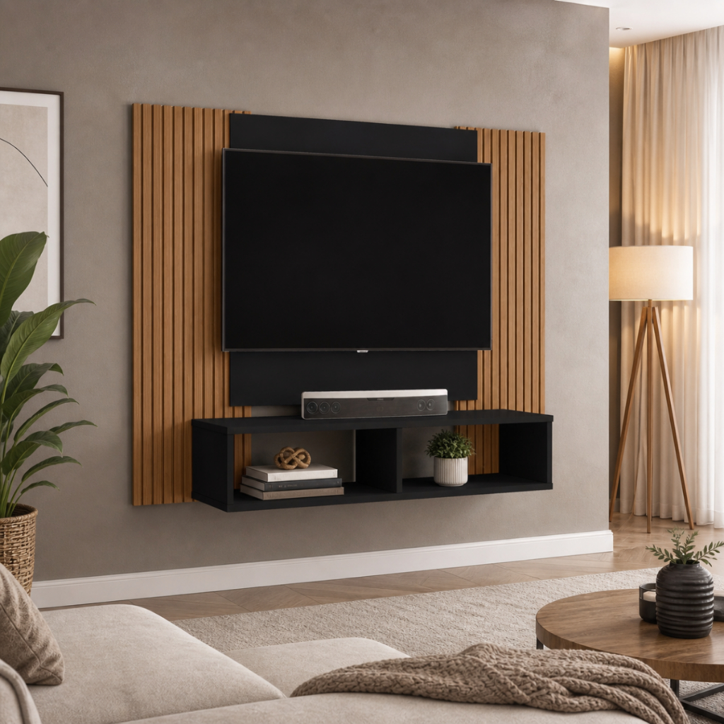 Painel de TV Painel de TV Ripado Painel TV 48 polegadas Painel de Parede para TV Painel TV Quarto