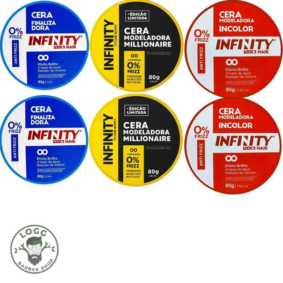 KIT 6X POMADA MODELADORA TRATAMENTO BRILHO FINALIZADORA CABELO 80G FOX PREMIUM LIGHT