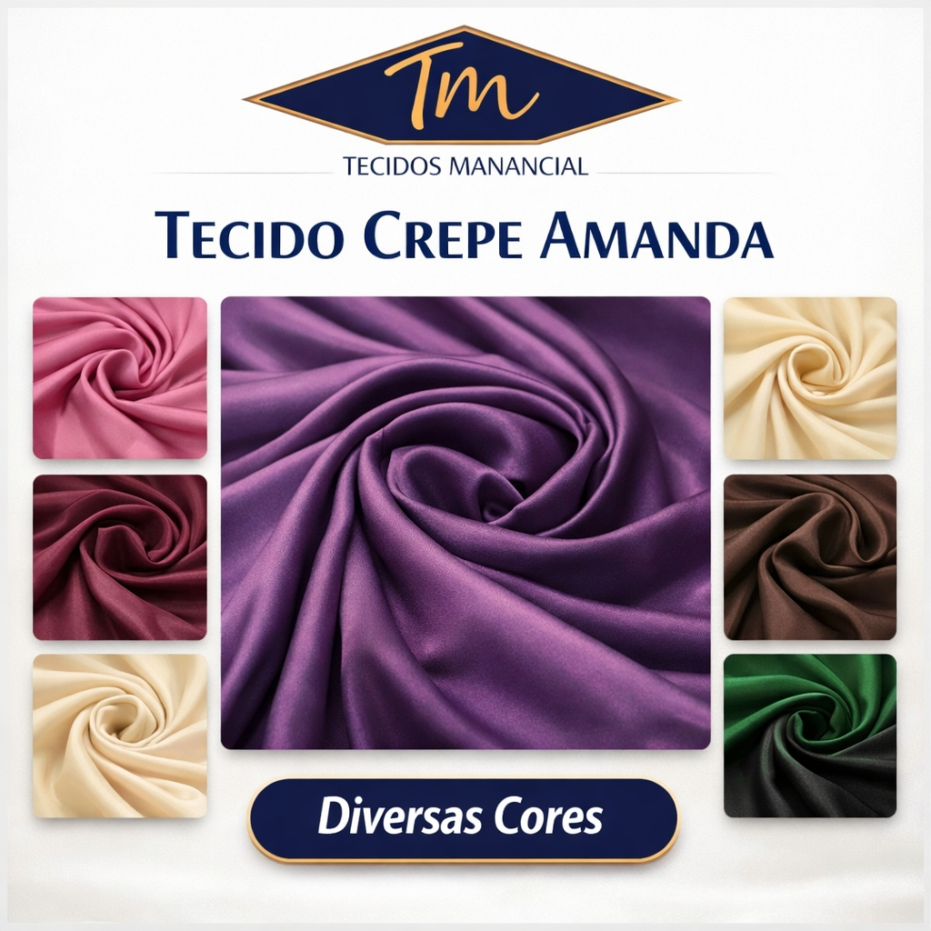 4 Metros Tecido Crepe Amanda Premium X 1,50 Mts Largura (blusa, vestidos, saias)