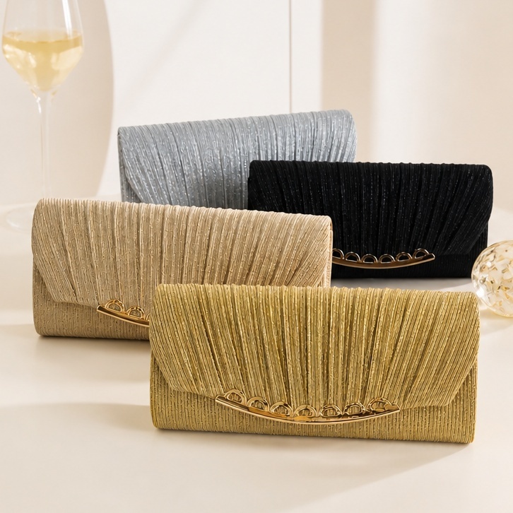 Bolsa Clutch Feminina Luxo Festa Glitter Brilho Elegante Pequena Bolsa Ombro Noite 688-24