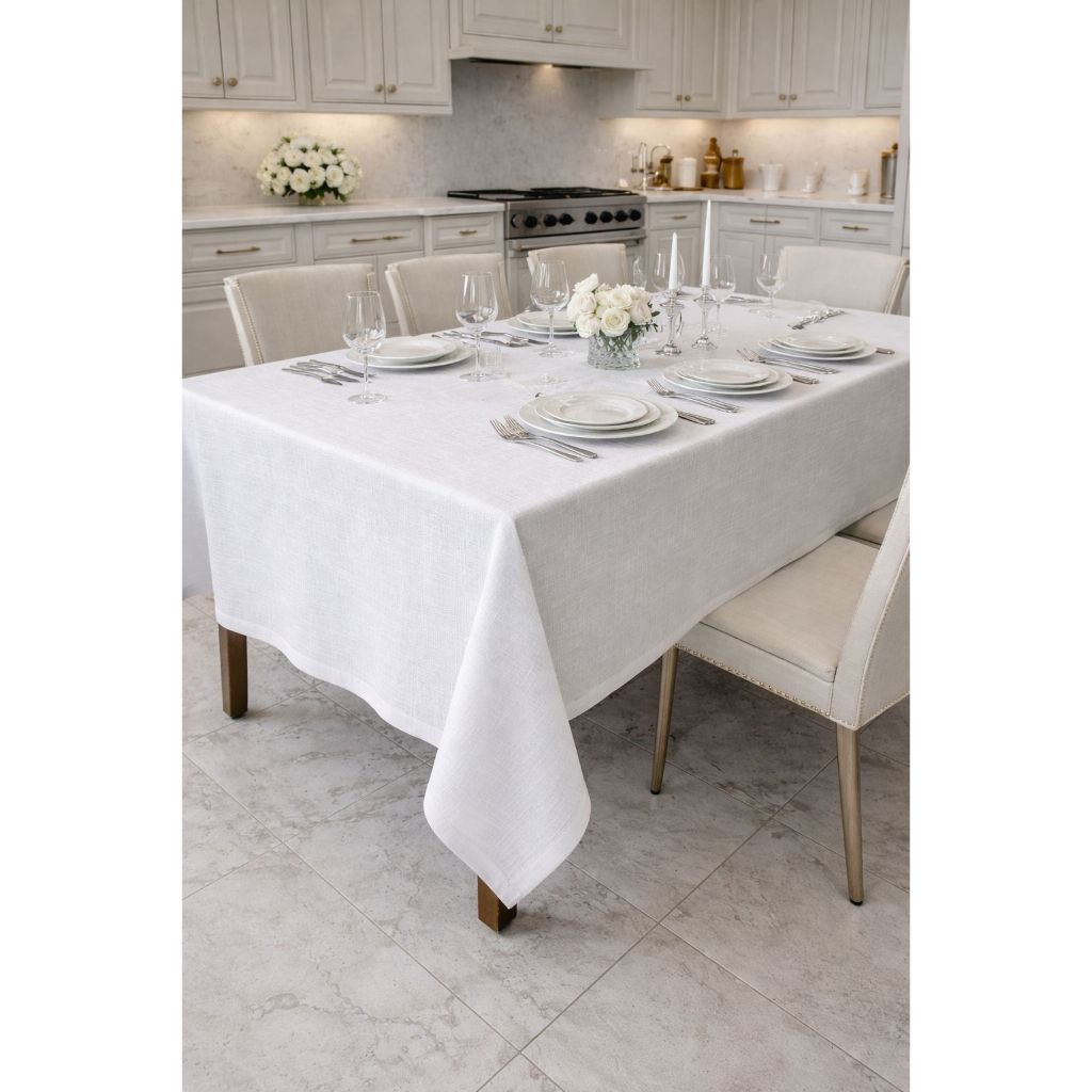 Toalha de Mesa Jantar RETANGULAR Lisa 4/6/8/10/12/14 Lugares Oxford Mesa Posta Festa Buffet Casament