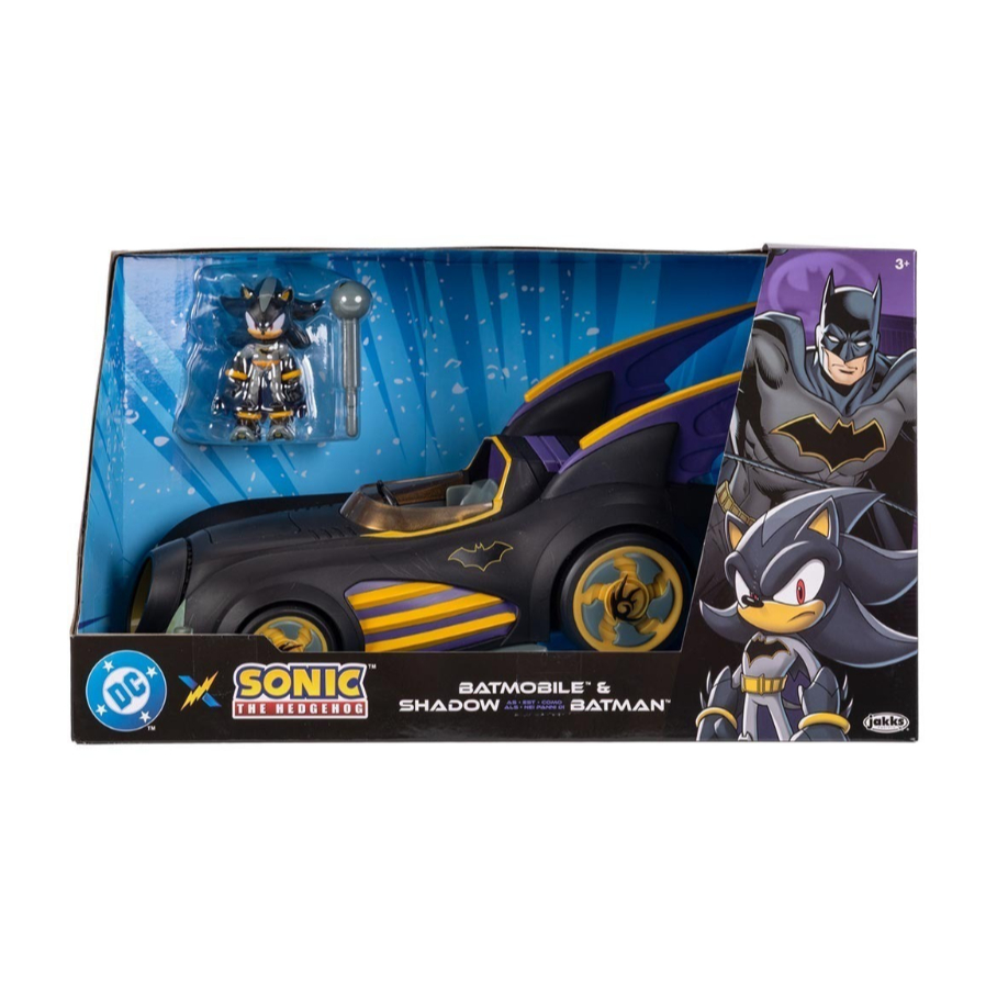 Batmóvel Com Boneco do Shadow de 6cm Sonic Warner Sunny