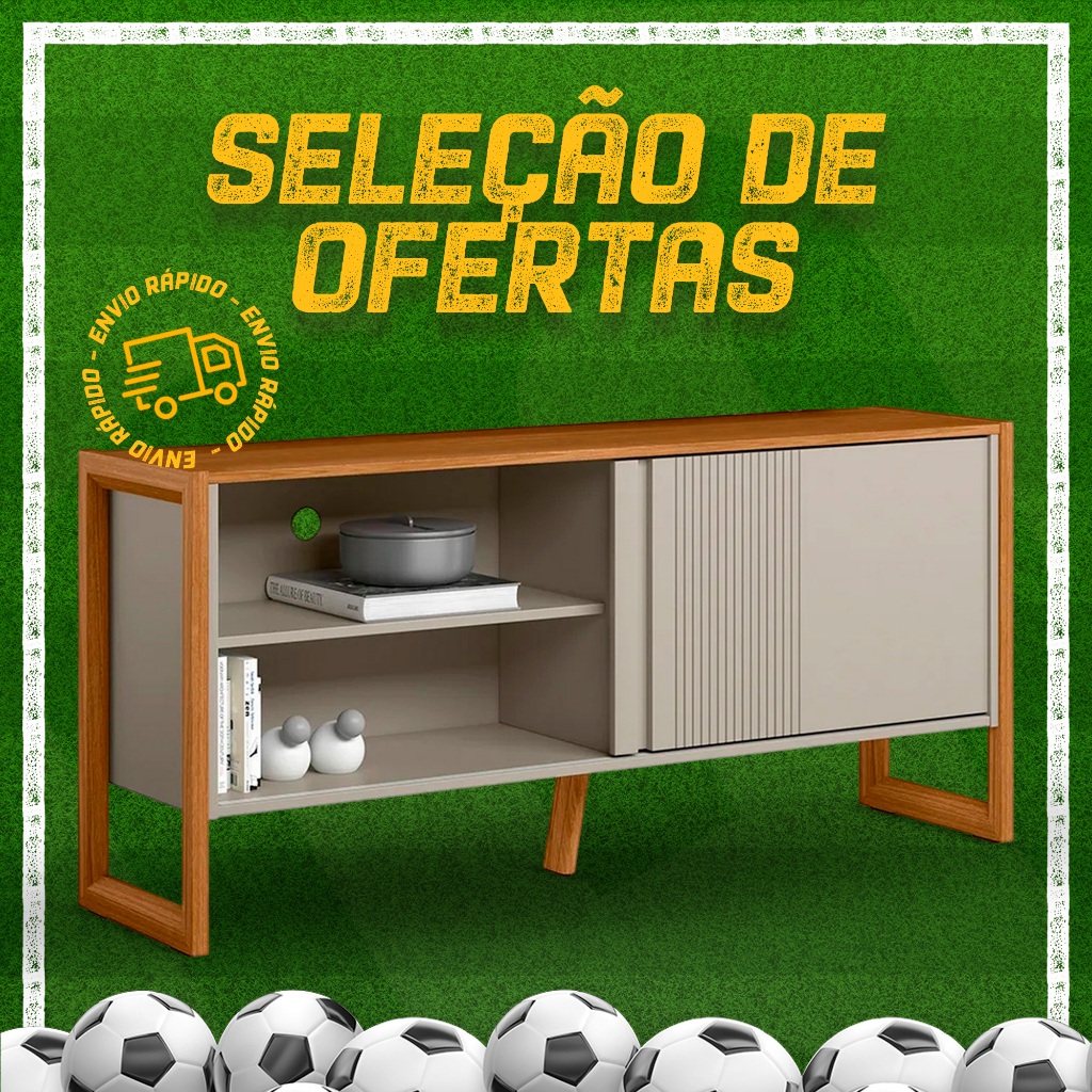 Rack Bancada de TV 55 Polegadas Glossy L06 Nature/Off White - Mpozenato