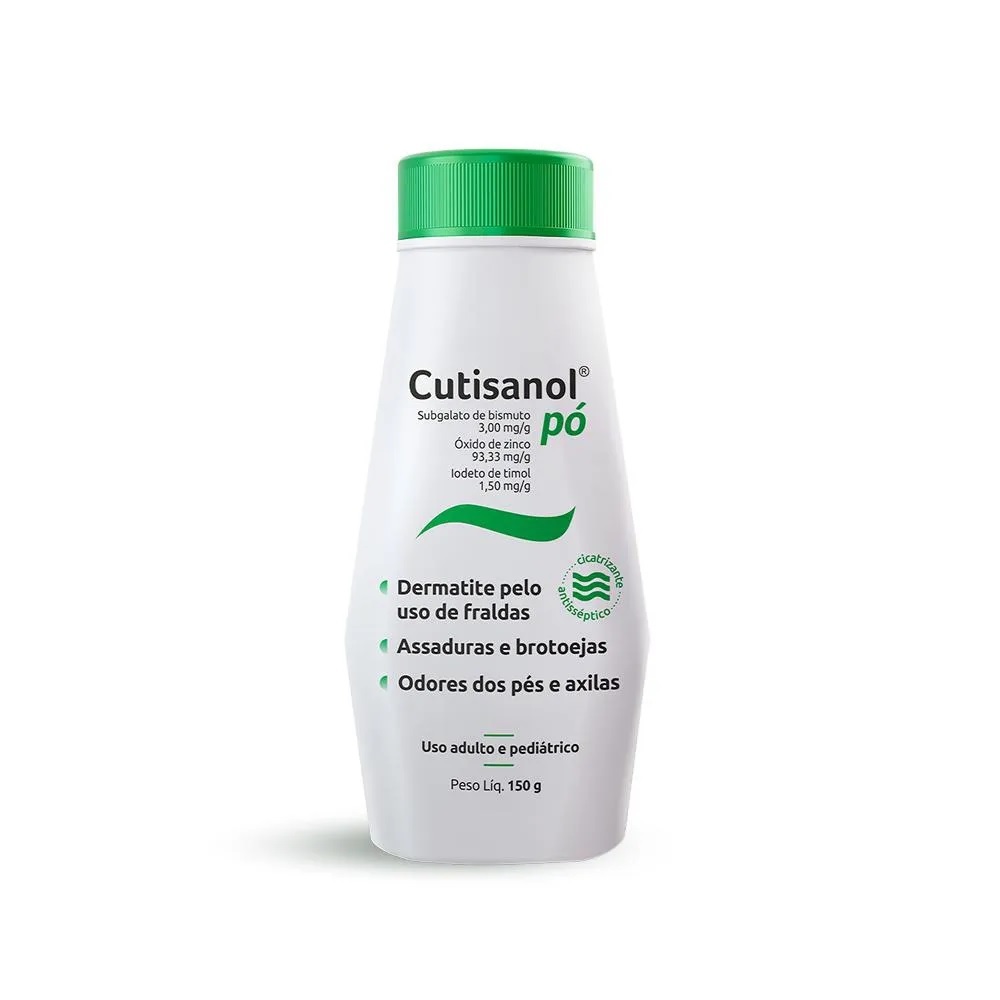 Cutisanol verde 150g pó talco cicatrizante combate assaduras e dermatites barato
