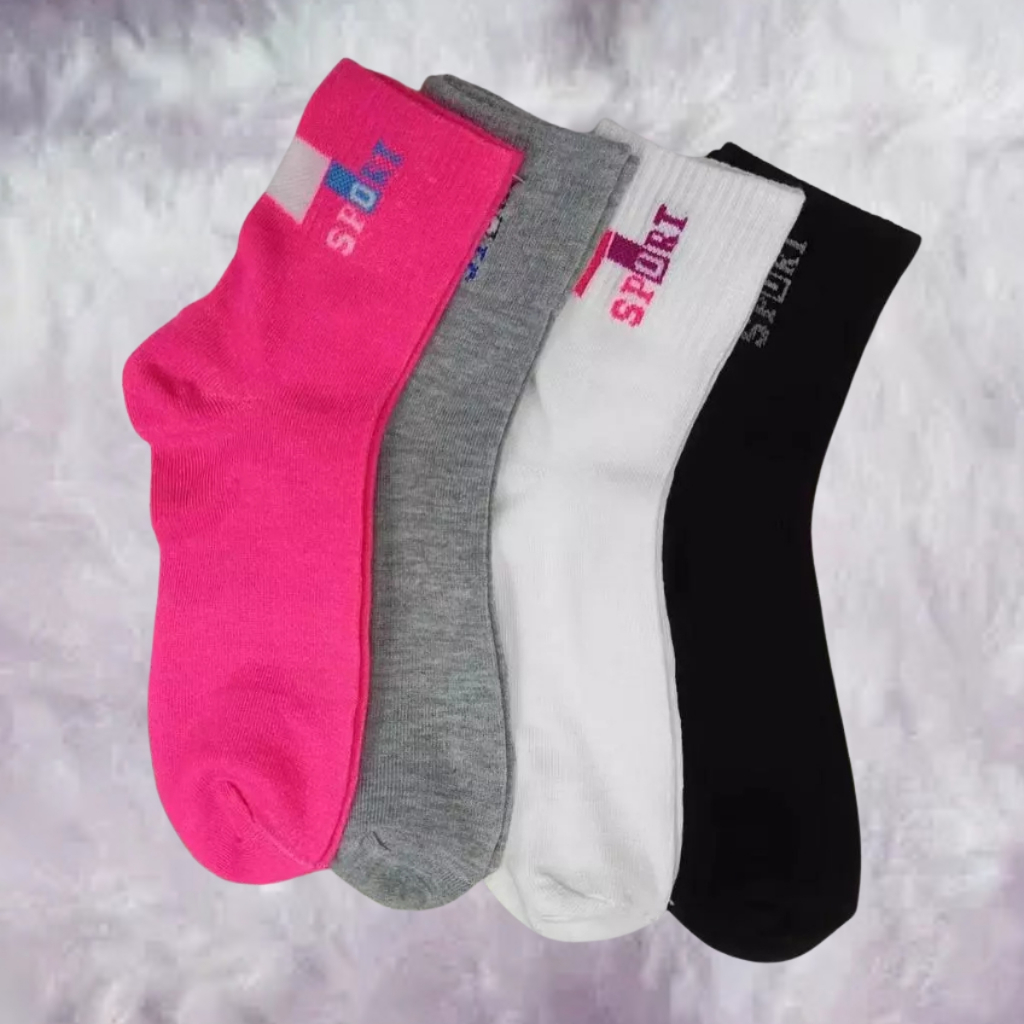 Kit 3 Pares de Meias Feminina Cano Alto Longo Feminino Divertida Feminina Oferta Estampadas  Cano Longo Coloridas