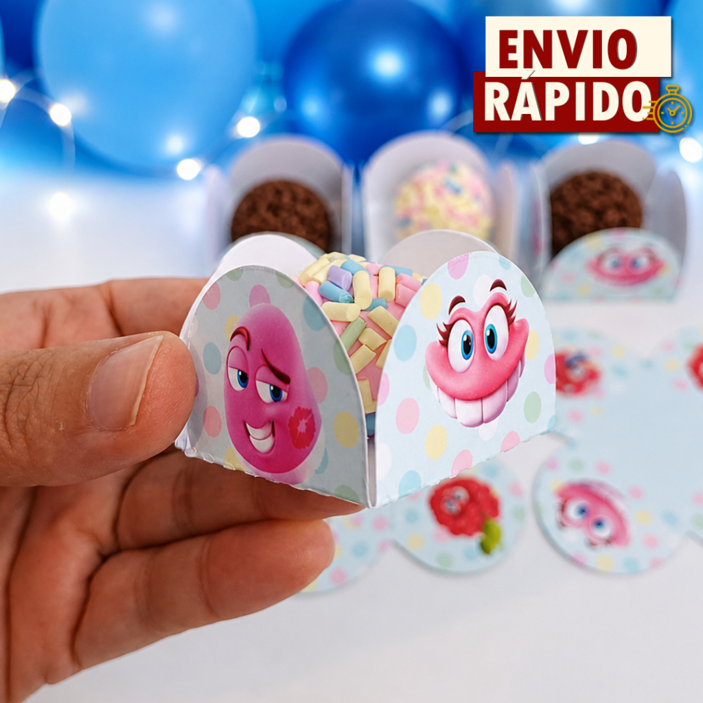 50 Forminha de Doces Bala Fini Menino Personalizada no Tema - Lembrancinha de Festa Aniversário
