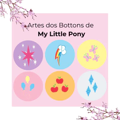 Bottons personalizados 4.4cm | My Little Pony | Cutie Marks | Twilight Rairty Fluttershy Apple Jack Rainbow Dash