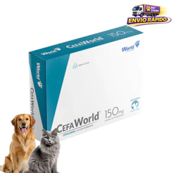 CefaWorld 150mg para Cães e Gatos Antibiótico Veterinário 12 Comprimidos