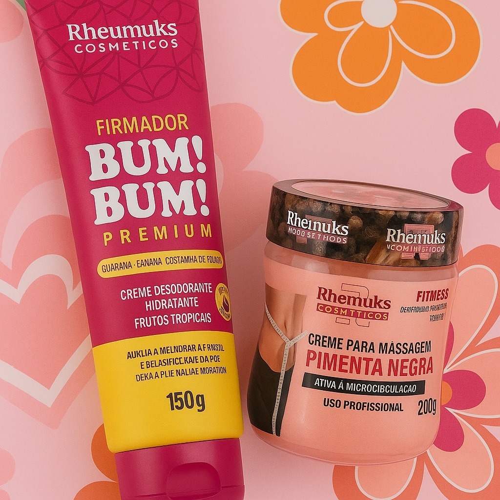 Kit Redutor e Firmador Corporal – Creme Pimenta Negra 200g + Bum Bum Premium 150g