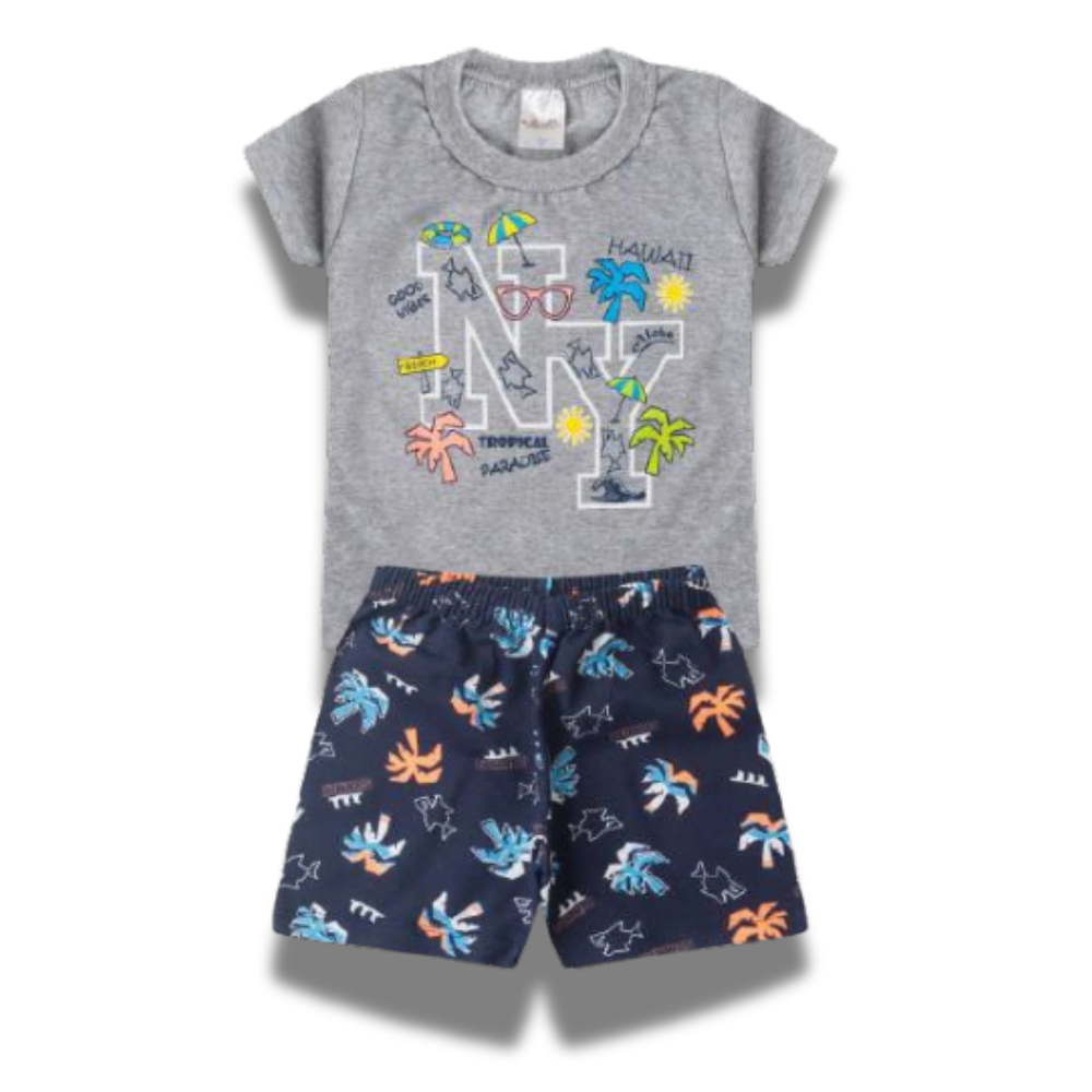 Conjunto Infantil Camiseta e Short Moletinho