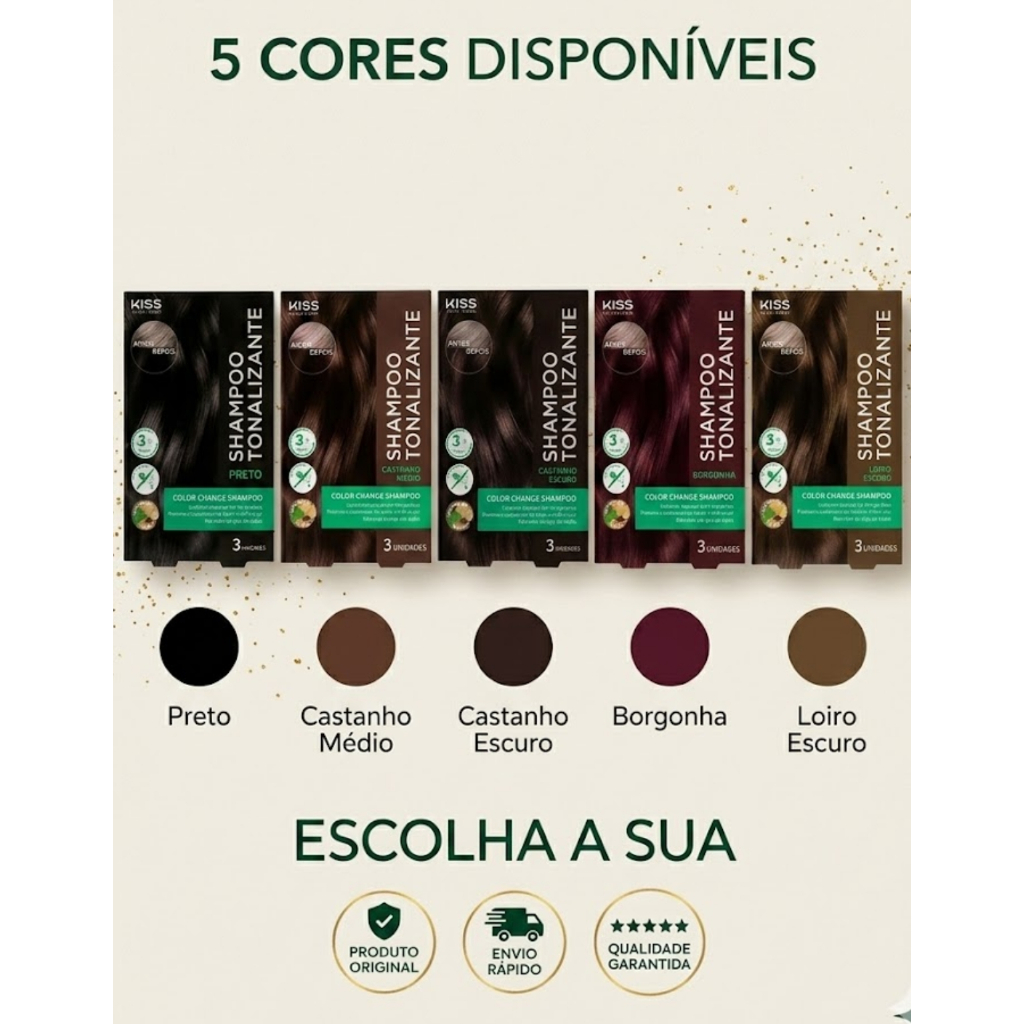 Shampoo Tonalizante Color Change Cobre Brancos Barba Cabelo unitário ou kit