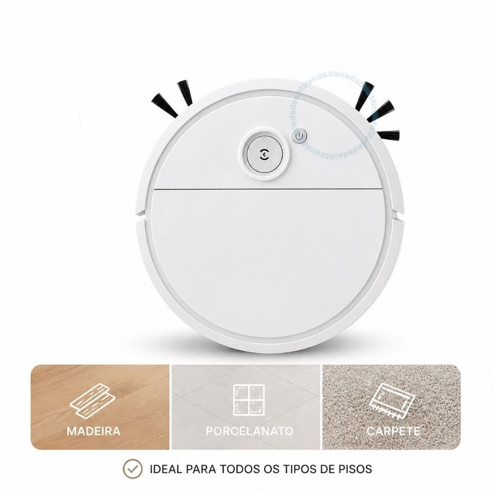 Aspirador Robô Inteligente Automático Rob Aspirador Portátil  Recarregável …