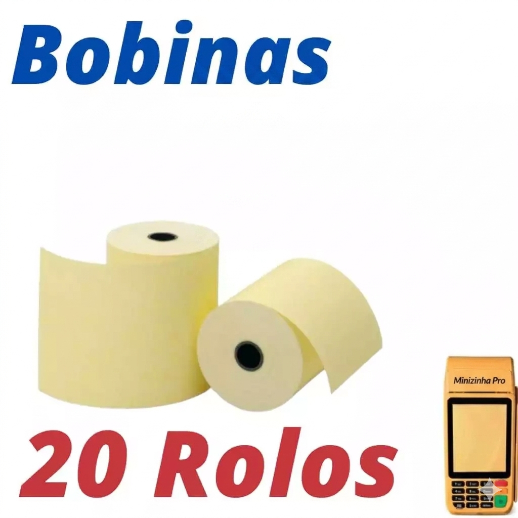 Bobina Térmica 57x22mm PagSeguro Maquininha Cartão Original Comprovante Recibo Pagamento