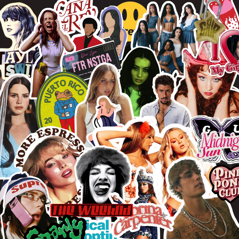 Kit de adesivos 20UN - ARTISTAS - Jão; Bad Bunny; Anitta; Urias; BTS; Katseye; Olivia Rodrigo e mais