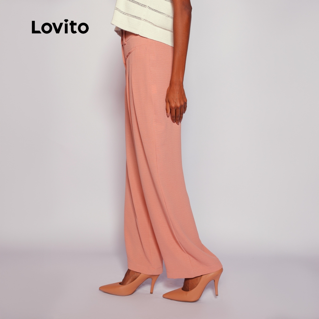 Lovito Calca de Alfaiataria com Pregas Basica Feminina BRPTB1165BRL1195