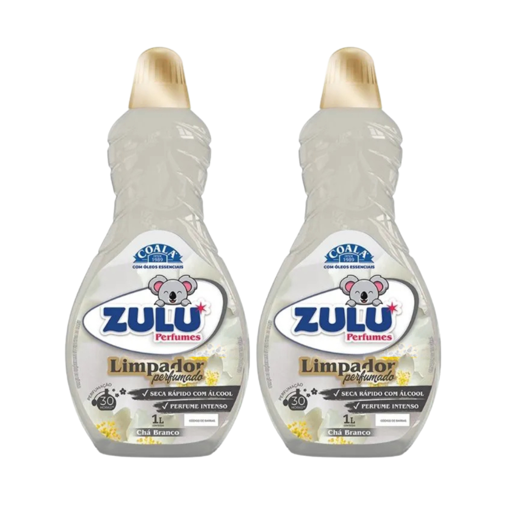 Kit 2 Limpador Perfumado Chá Branco Coala Zulu 1L