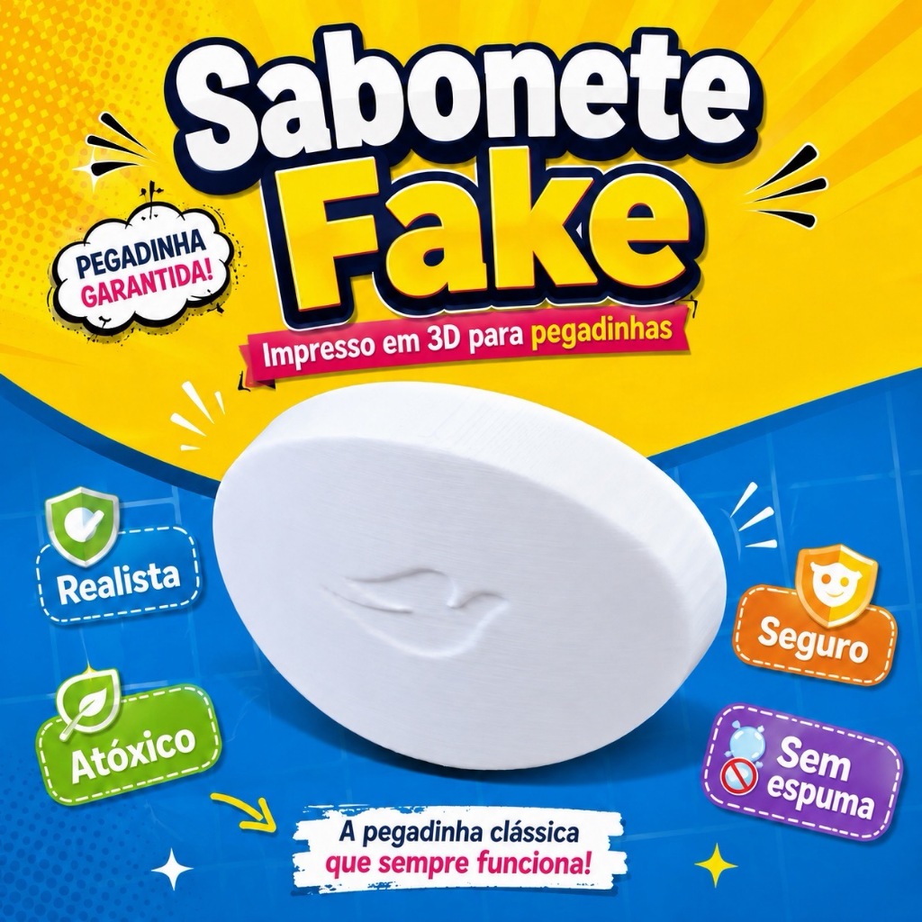 Sabonete Fake Viral Trollagem do TikTok - Realista, Sem Espuma (Pegadinha Reels e Instagram)