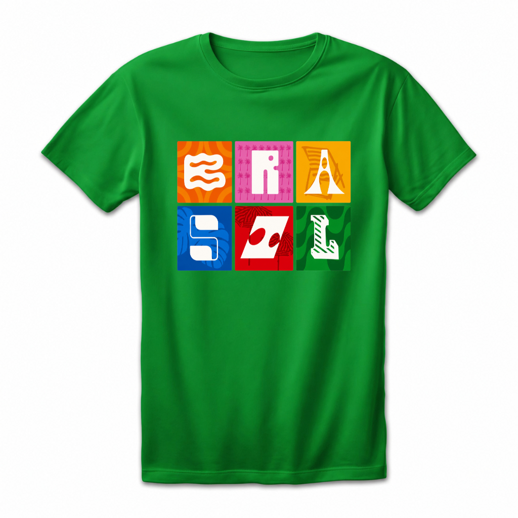 Camiseta Unissex Copa do Mundo Futebol Brasil Colorido Estilo Dia a Dia Conforto Casual Promoção