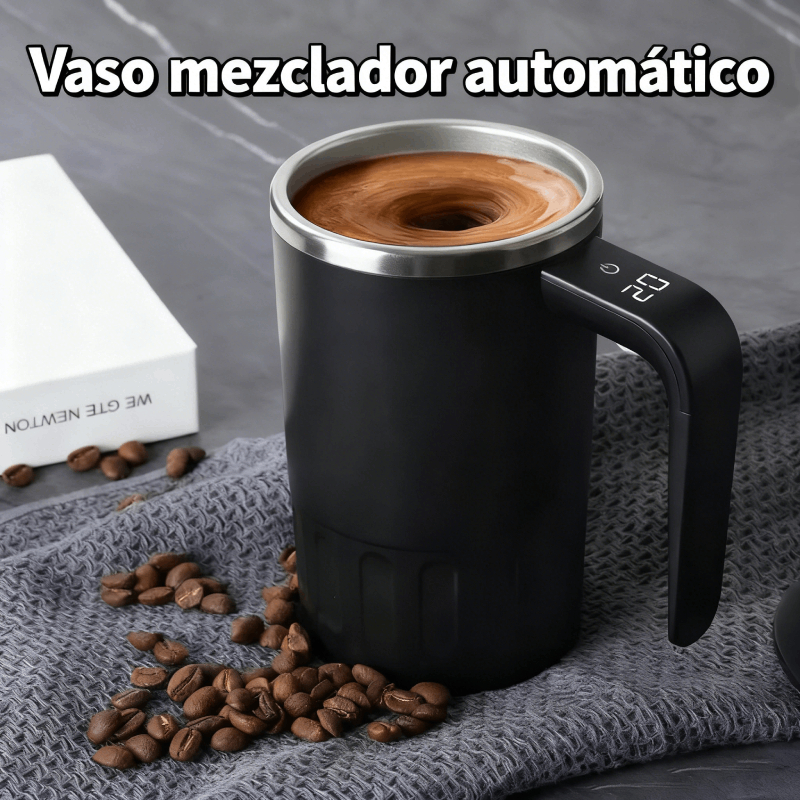 Caneca Misturadora Automática com Tampa à Prova de Derramamento e Alça com Display LED, Copo de Mistura Magnética