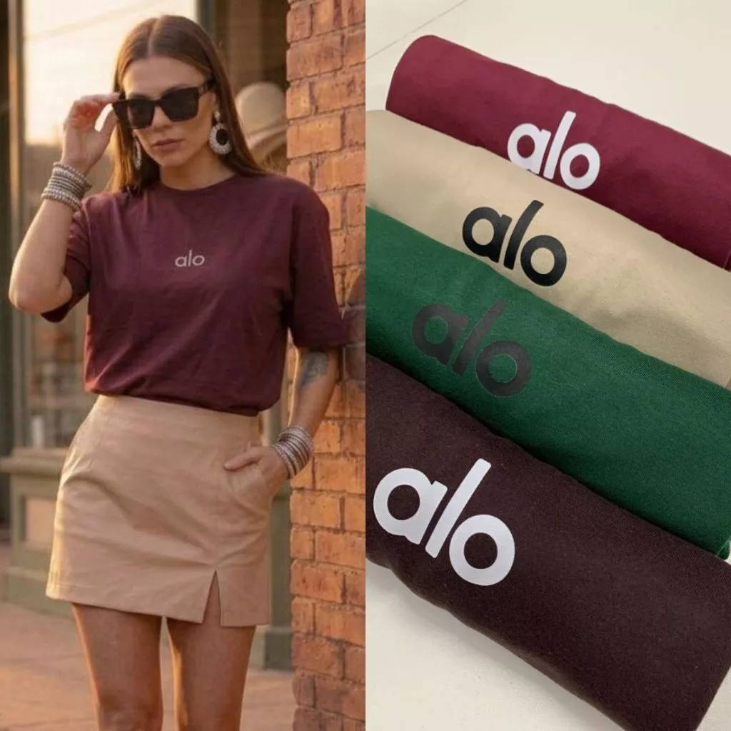 Blusa Feminina Grande Estampada alo Algodão Premium Gola Redonda Manga Curta Várias Cores Tendências — imagem 1