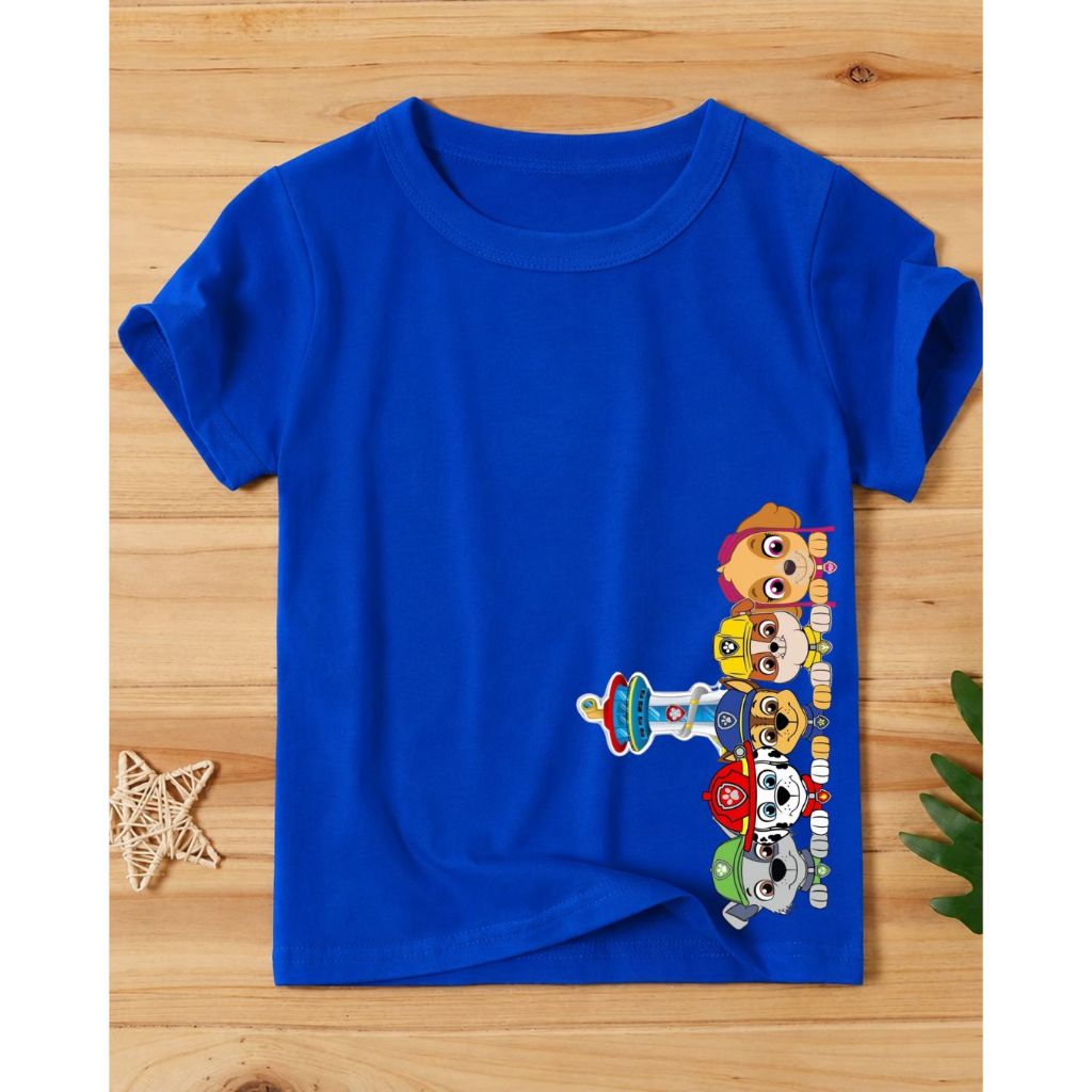 Camisa Infantil Personalizada Patrulh4 Canin4 Chase Marshall Rocky 100% Algodão Camiseta Criança Desenho Animado