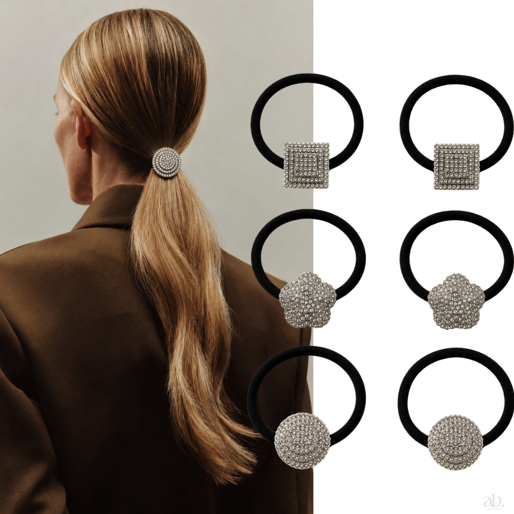 1|2|3|6|9 Peças Acessórios de Cabelo Xuxa Dourado Elástico Elegante Feminino Amarrador Laço Prendedor Prata Luxo