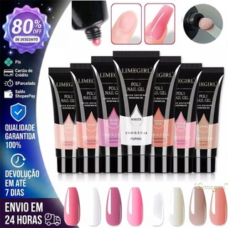 LIMEGIRL Polygel 15g Gel para Alongamento de Unhas UV LED Fast Building Unhas em Gel Prof…