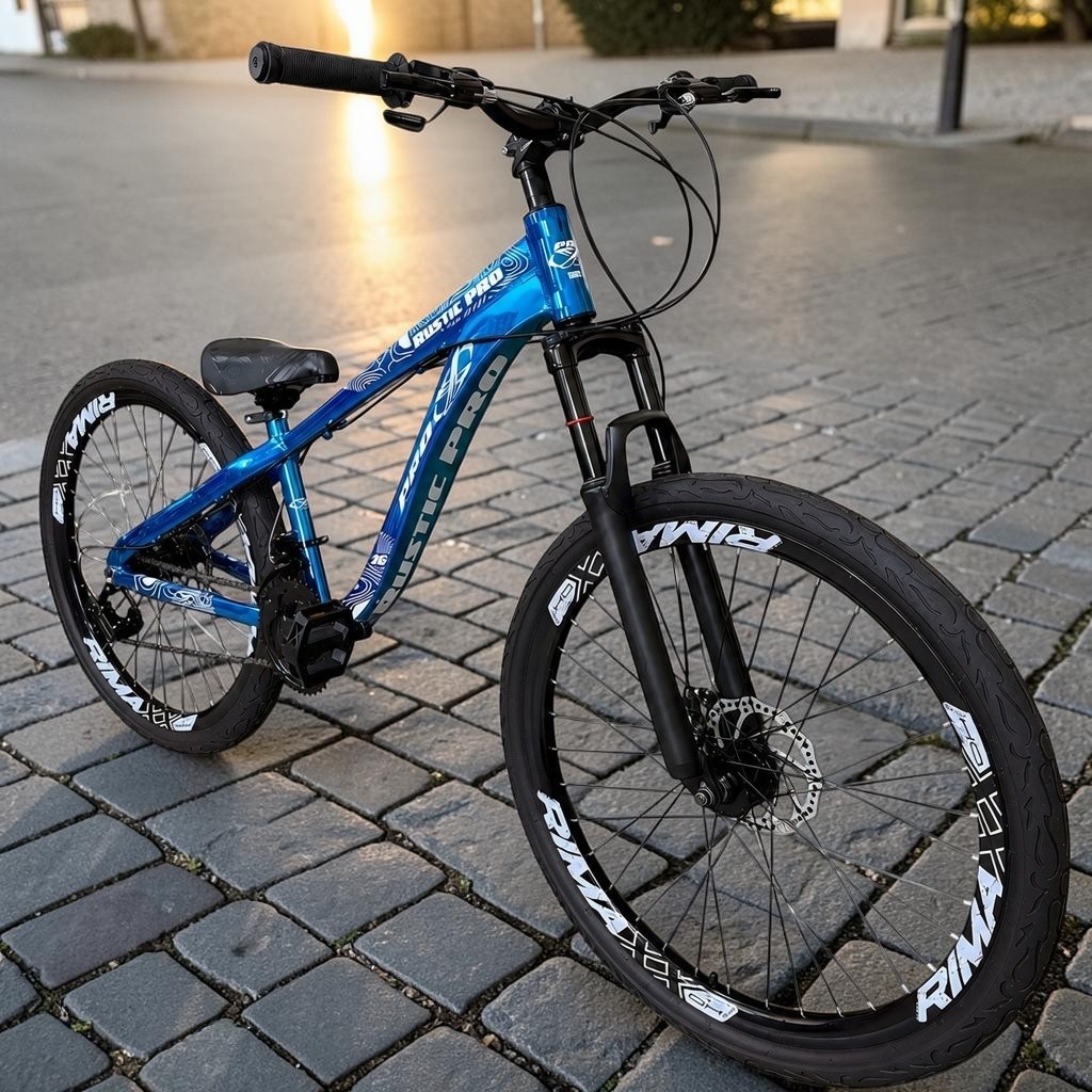 Bike Aro 26 PRO-X Freeride Azul Metálico Aro Rimaxx 21 Marchas Downhill Freio Disco Pneu Flame Tipo Hupi Naja Bike Grau